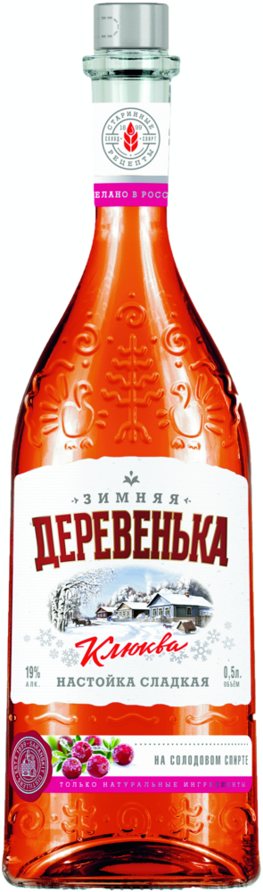 Настойка Зимняя деревенька клюква сладкая 0,5л