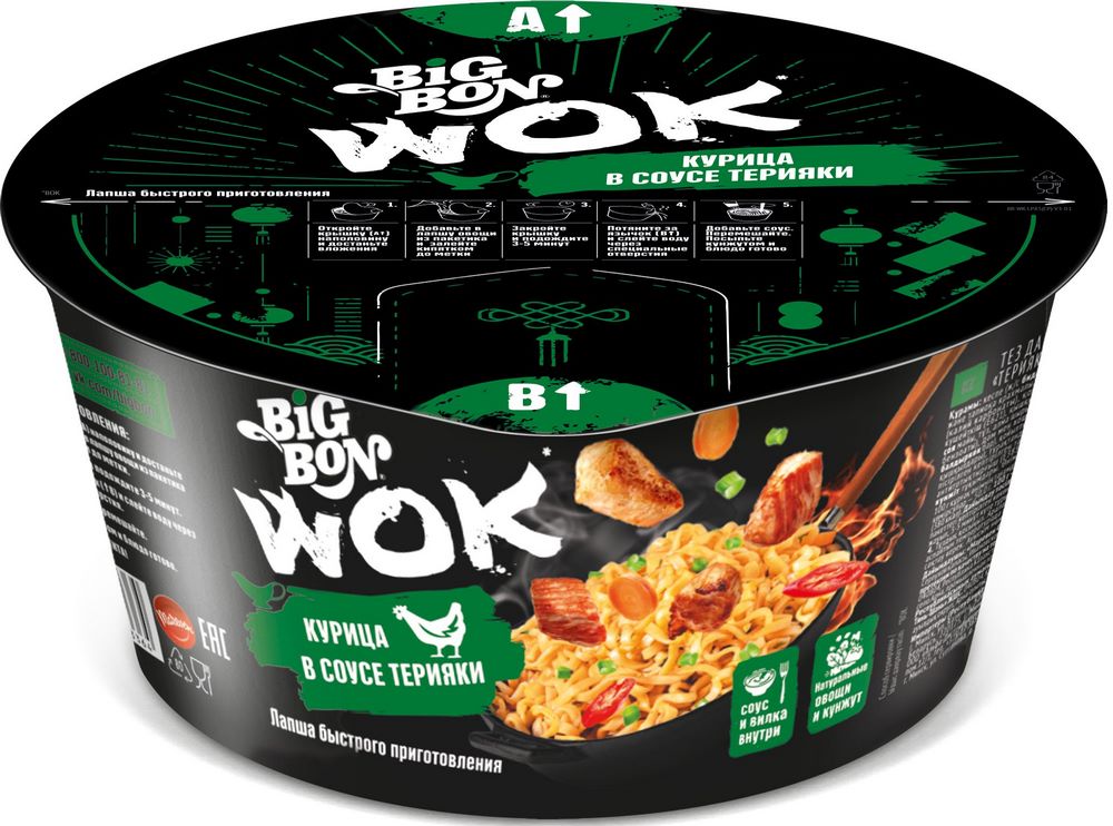 Лапша Big Bon WOK "Курица в соусе Терияки" 85г