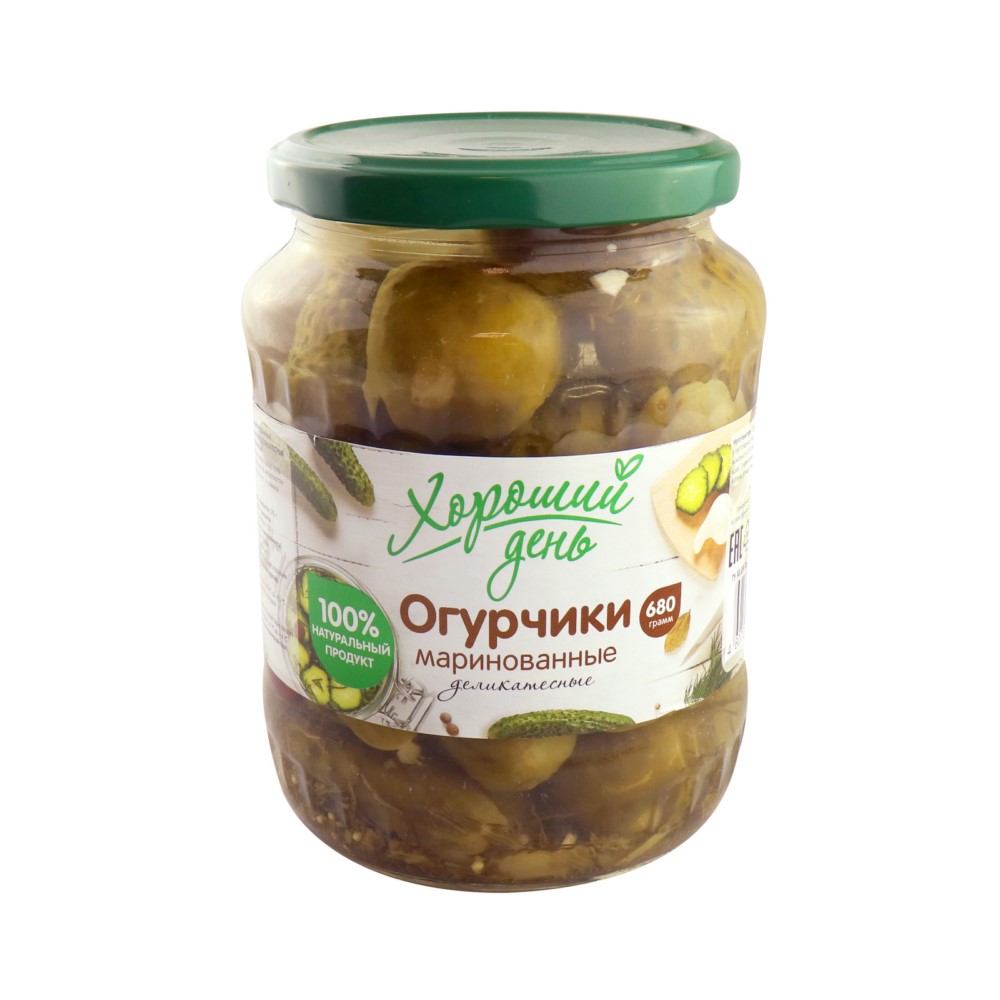 Огурчики деликатесные маринованные 680г Хороший день