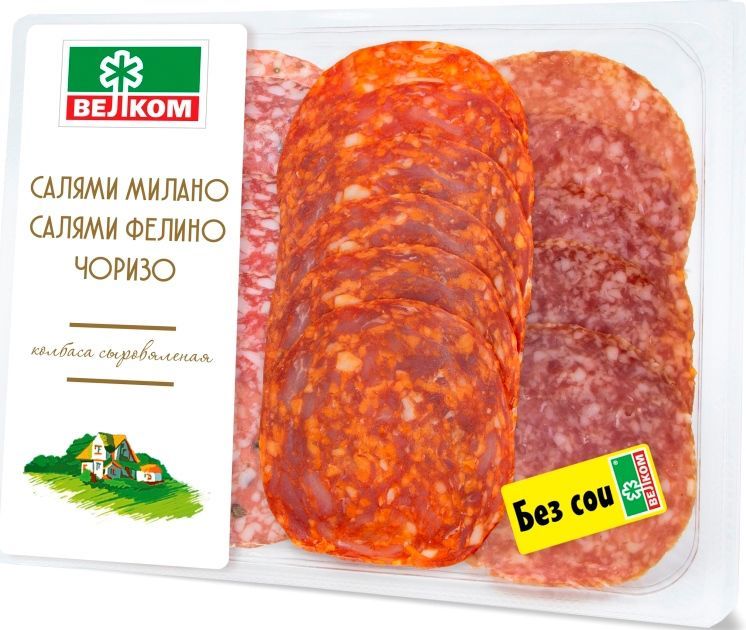 Колбаса Салями Торро/Бордо/Милан нарезка Велком 90г