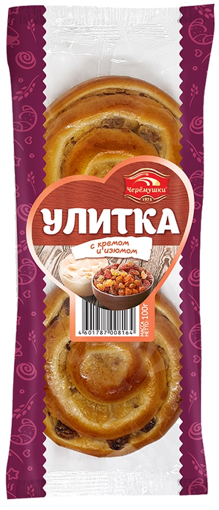 Улитка Черемушки с кремом и изюмом 100г