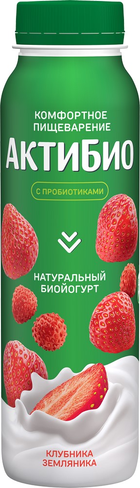 Биойогурт питьевой АктиБио клубника/земляника 1,5% 260г
