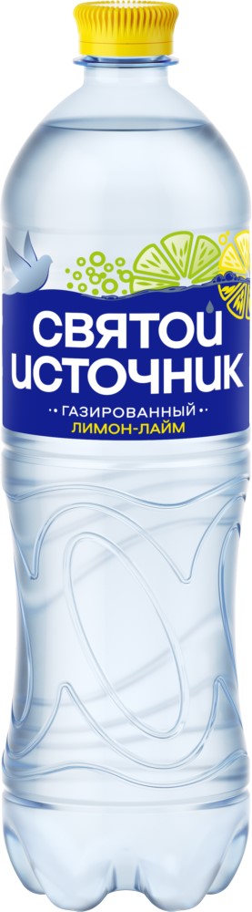 Вода питьевая газированная Святой Источник с ароматом лимона и лайма 1л