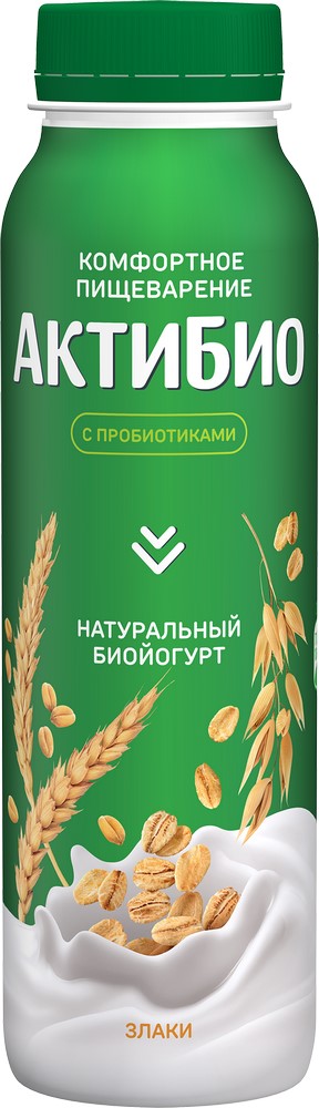 Биойогурт питьевой АктиБио злаки 1,6% 260г