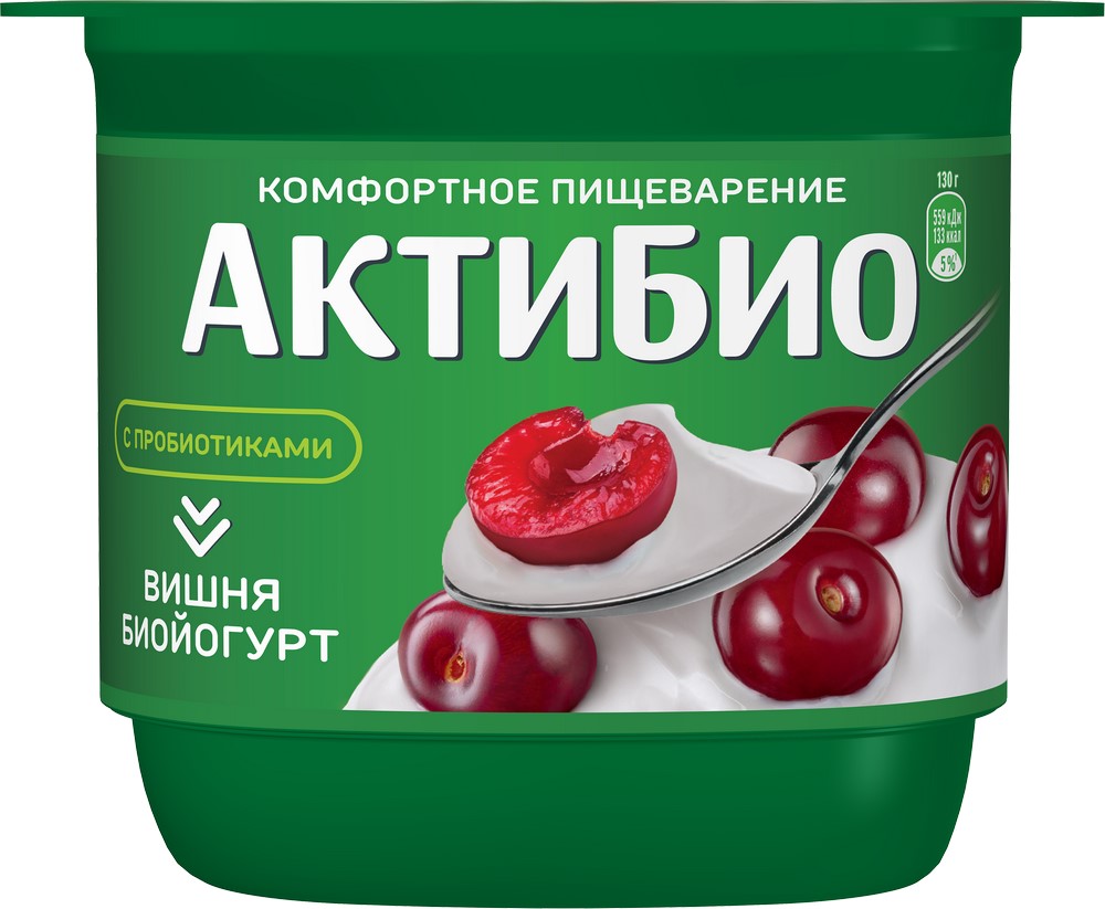Биойогурт АктиБио вишня 2,9% 130г