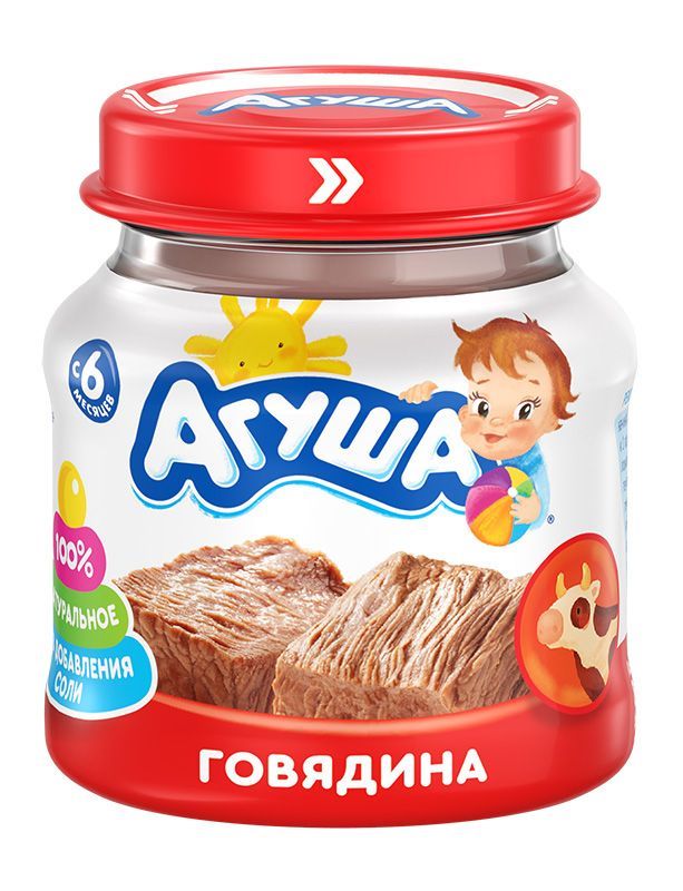 Пюре мясное Агуша говядина 6,2% 80г