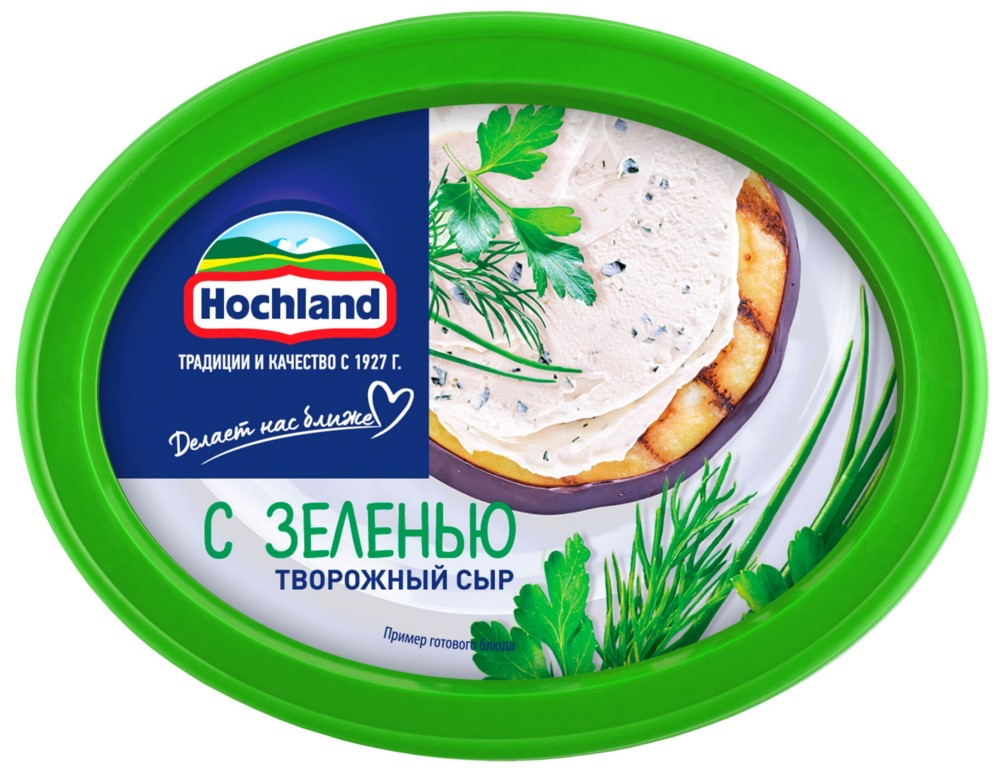 Сыр творожный  Хохланд зелень 60% 140г