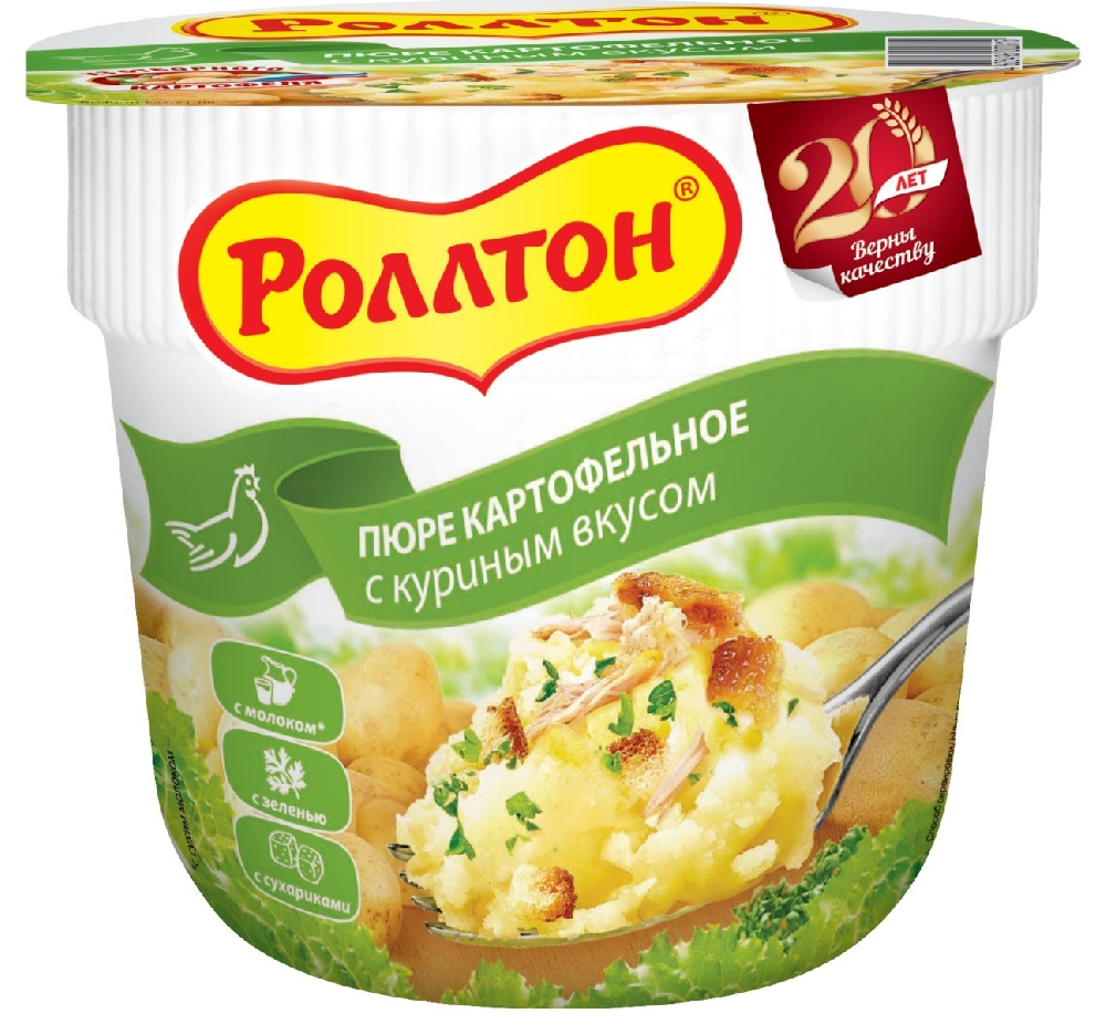 Картофельное пюре быстрого приготовления Роллтон куриное 40г