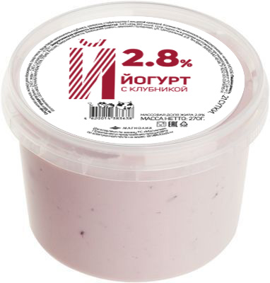 Йогурт клубника 2,8% 270г
