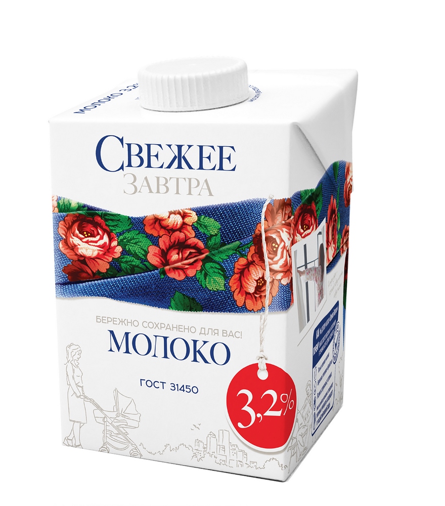 Молоко Свежее завтра 3,2% 500мл