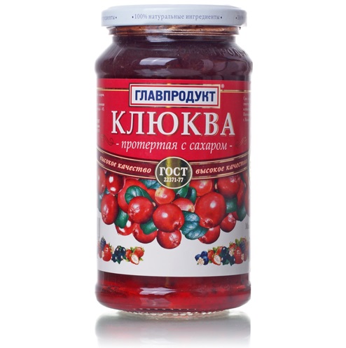 Клюква протертая с сахаром Главпродукт 550г