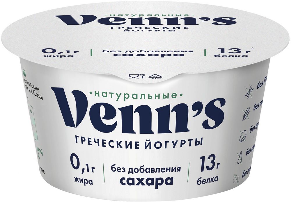 Йогурт Веннс греческий натуральный 0,1% 130г