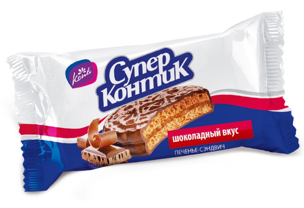 Печенье-сэндвич Конти Супер-контик в шоколаде 100г