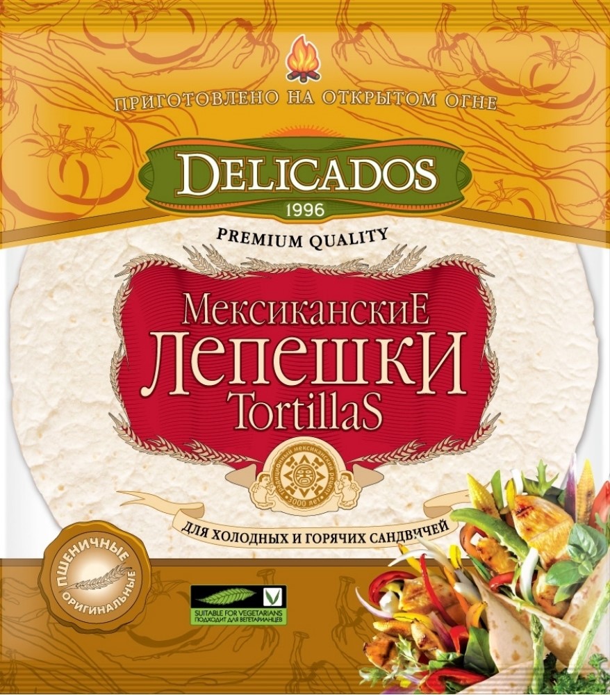 Лепешки Delicados мексиканские оригинальные 6шт/уп 400г