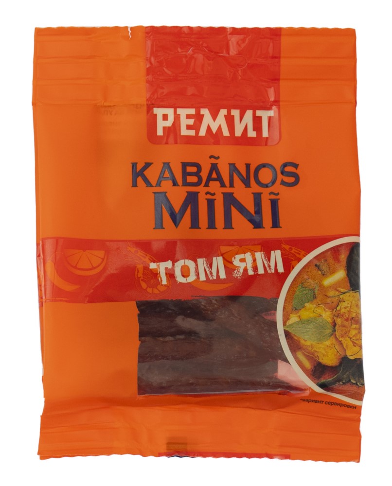 Колбаски сырокопченые Кабанос мини Том Ям 25г Ремит