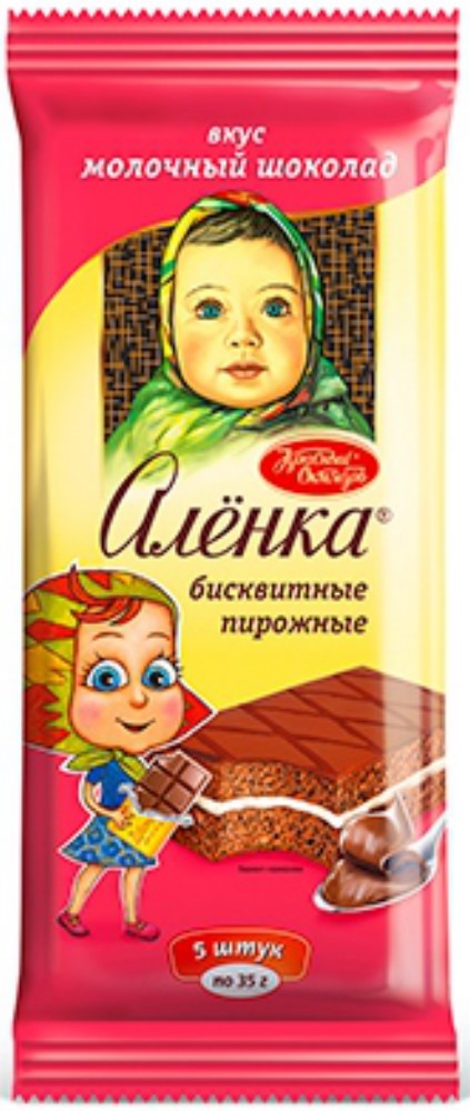 Пирожные бисквитные Аленка со вкусом молочного шоколада 175г