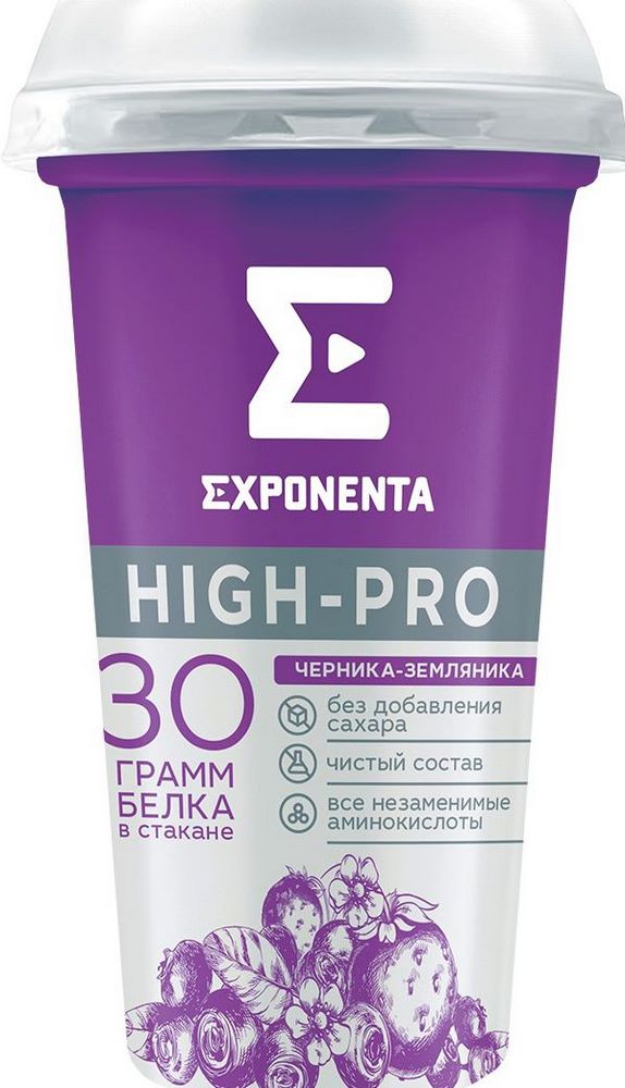Напиток кисломолочный Экспонента черника/земляника обезжиренный 250г
