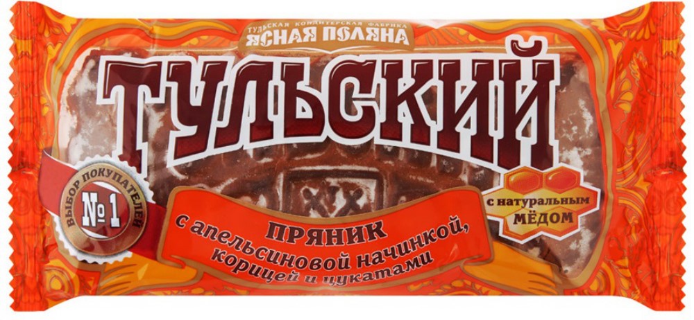 Пряник Тульский апельсин-корица-цукаты 130г