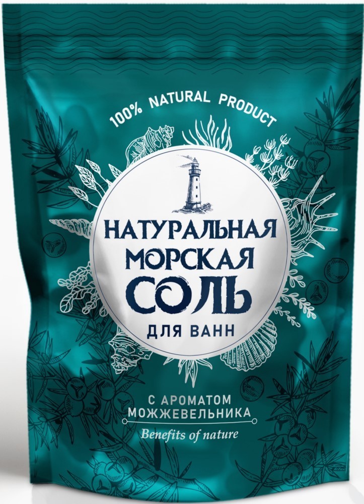 Соль для ванн морская Можжевельник 1100г Гринфилд