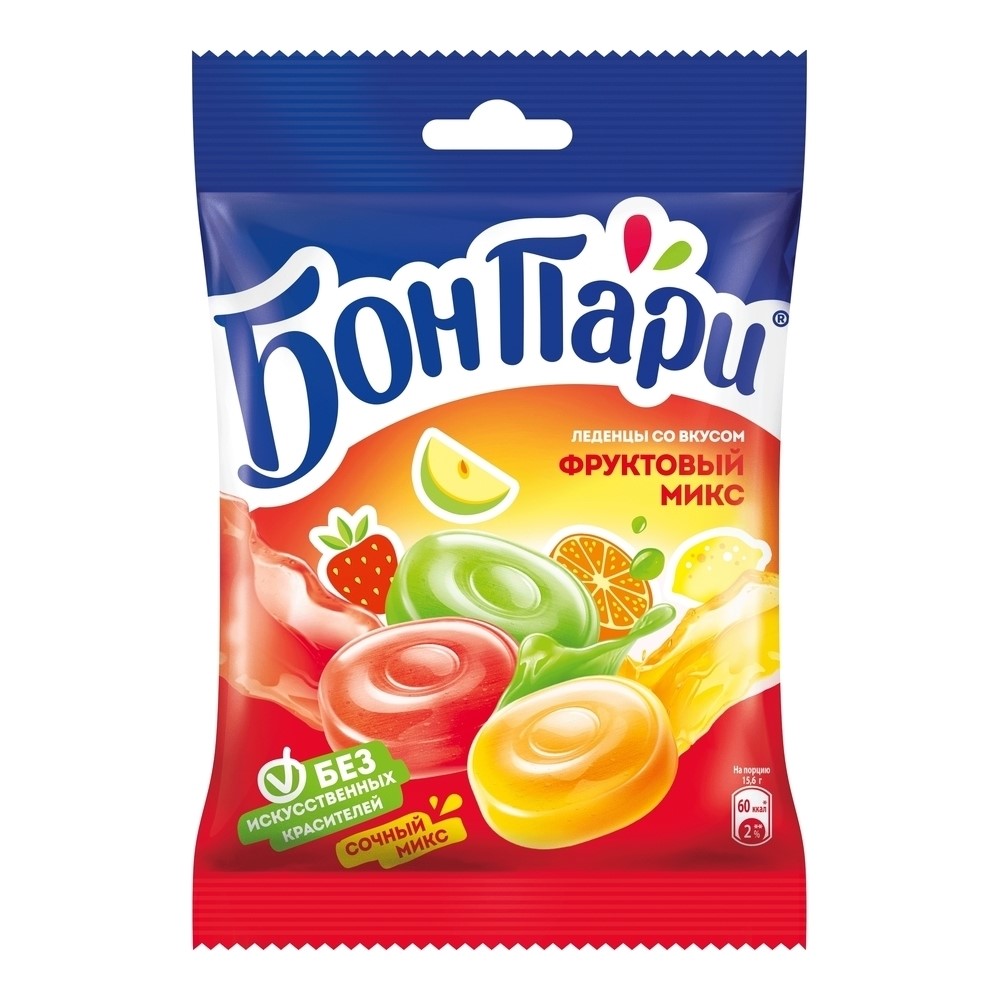 Леденцы БОН ПАРИ фруктовый микс 75г 