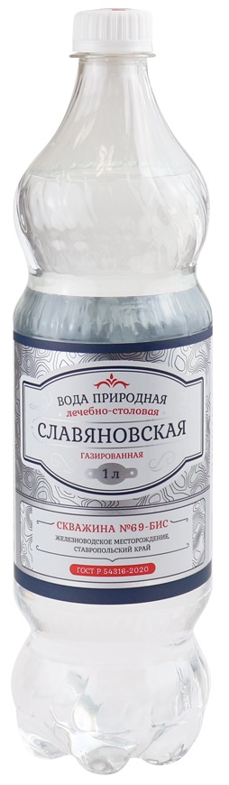 Вода минеральная лечебно-столовая Славяновская газированная 1л