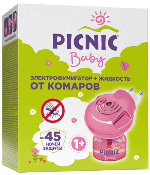 Электрофумигатор + жидкость Пикник Бэби от комаров 30мл