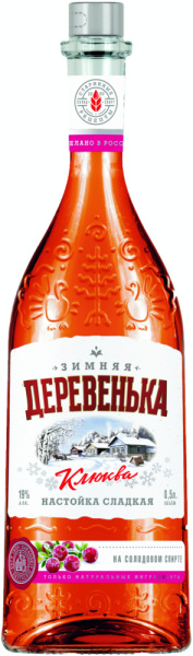 Настойка Зимняя деревенька клюква сладкая 0,5л