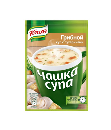 Чашка супа Кнорр Грибной с сухариками 15,5г
