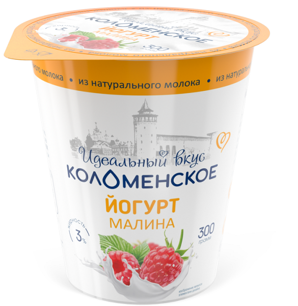Йогурт Коломенский малина 3% 300г
