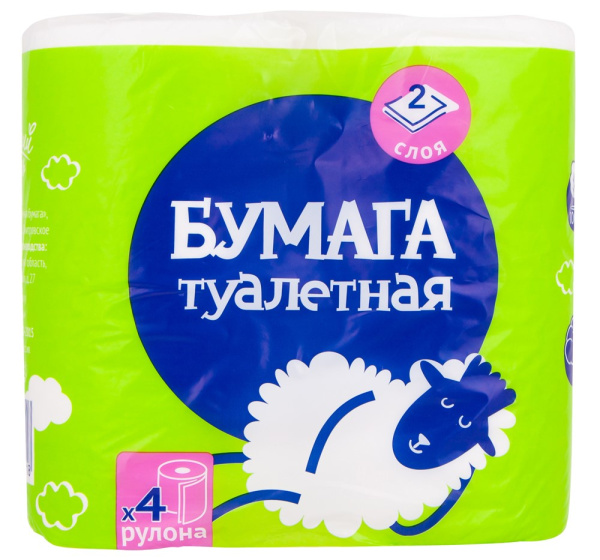 Бумага туалетная Хороший день белая 2сл 4шт/уп