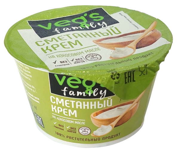 Крем ВегсФемили сметанный кокосовый 20% 170г