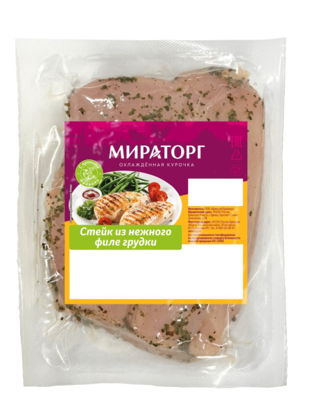 Стейк Мираторг из нежного филе грудки охлажденный 450г
