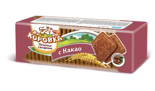 Печенье сахарное Коровка с какао 375г