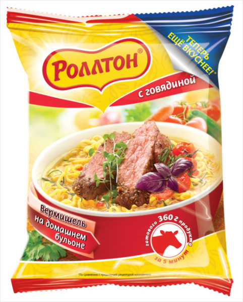 Вермишель быстрого приготовления Роллтон говядина 60г 