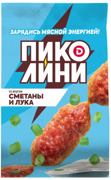 Колбаски Пиколини со вкусом сметаны и лука сырокопченые 50г Дымов