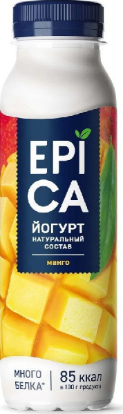Йогурт питьевой Эпика манго 2,5% 260г
