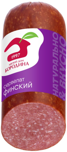 Колбаса  Мясной дом БОРОДИНА Сервелат Финский варено-копченый в вакуумной упаковке 320г