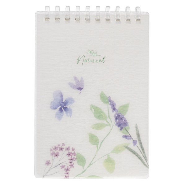 Блокнот NATURAL BLUE FLOWERS Premium 80листов А6 клетка
