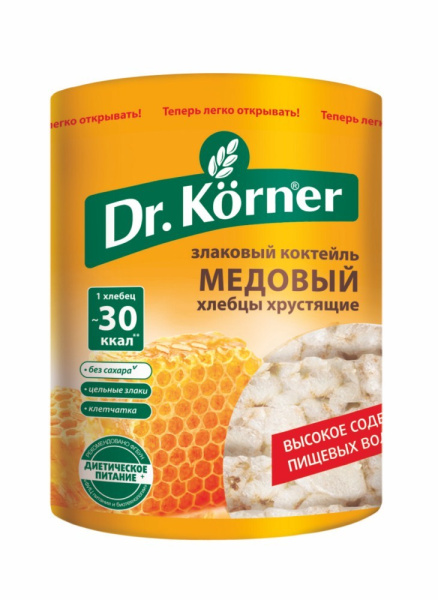 Хлебцы Доктор Корнер Злаковый коктейль медовые 100г