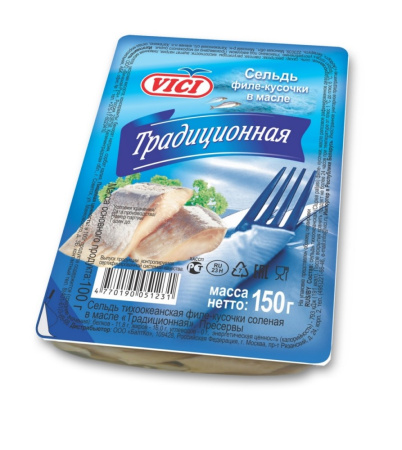 Сельдь  VICI филе-кусочки в масле Традиционная 150г