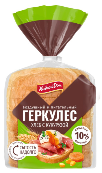 Хлеб Хлебный Дом Геркулес с кукурузой 255г