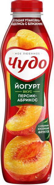 Йогурт питьевой Чудо персик/абрикос 1,9% 680г