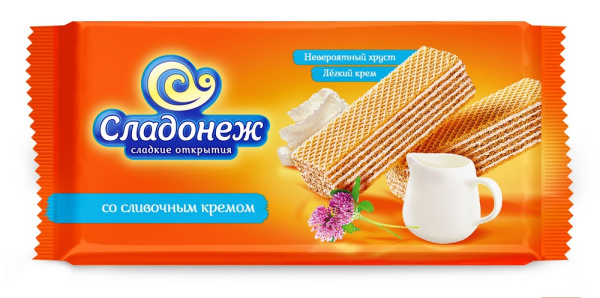 Вафли Сладонеж со сливочным кремом 170г