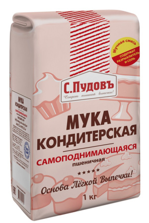 Мука  Пудов кондитерская самоподнимающаяся 1кг