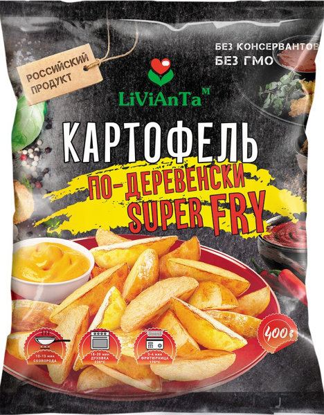 Картофель по-деревенски замороженный Ливианта 400г