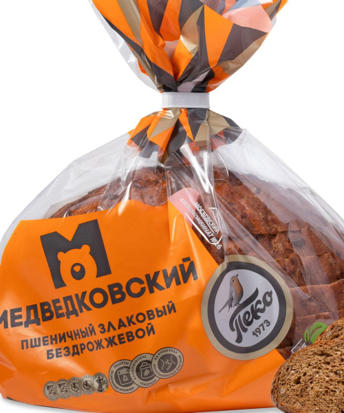 Хлеб бездрожжевой злаковый нарезка 300г Пеко