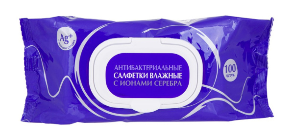 Влажные салфетки Хороший день антибактериальные с ионами серебра 100шт