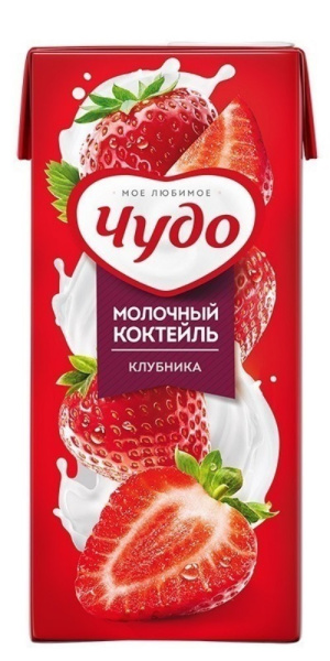 Коктейль молочный Чудо клубника 2% 200г