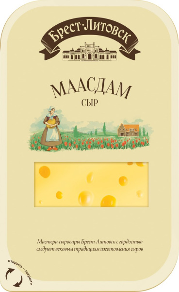 Сыр Маасдам Брест-Литовск 45% 130г