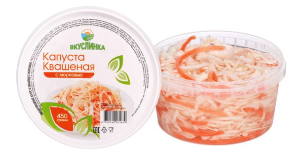 Капуста ФерЭльГам квашеная с морковью Вкуслинка 450г